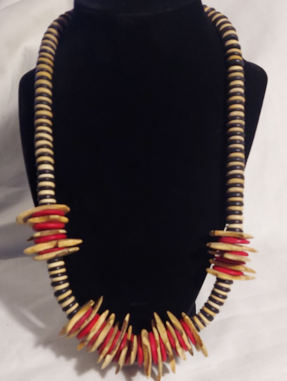 Large Wooden Beaded Chunky Beach Island Style Necklace